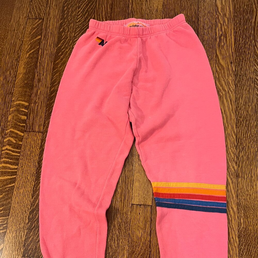 aviator nation pink sweatpants stripes